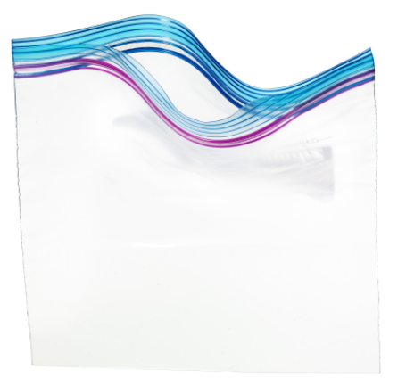 clear ziploc baggie on white background