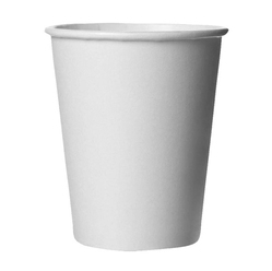 white paper cup on white background