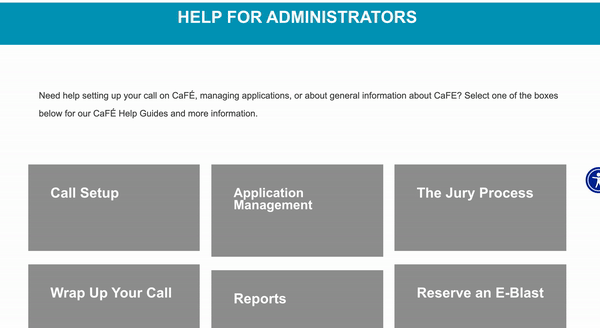 Animation of the administrator help center.