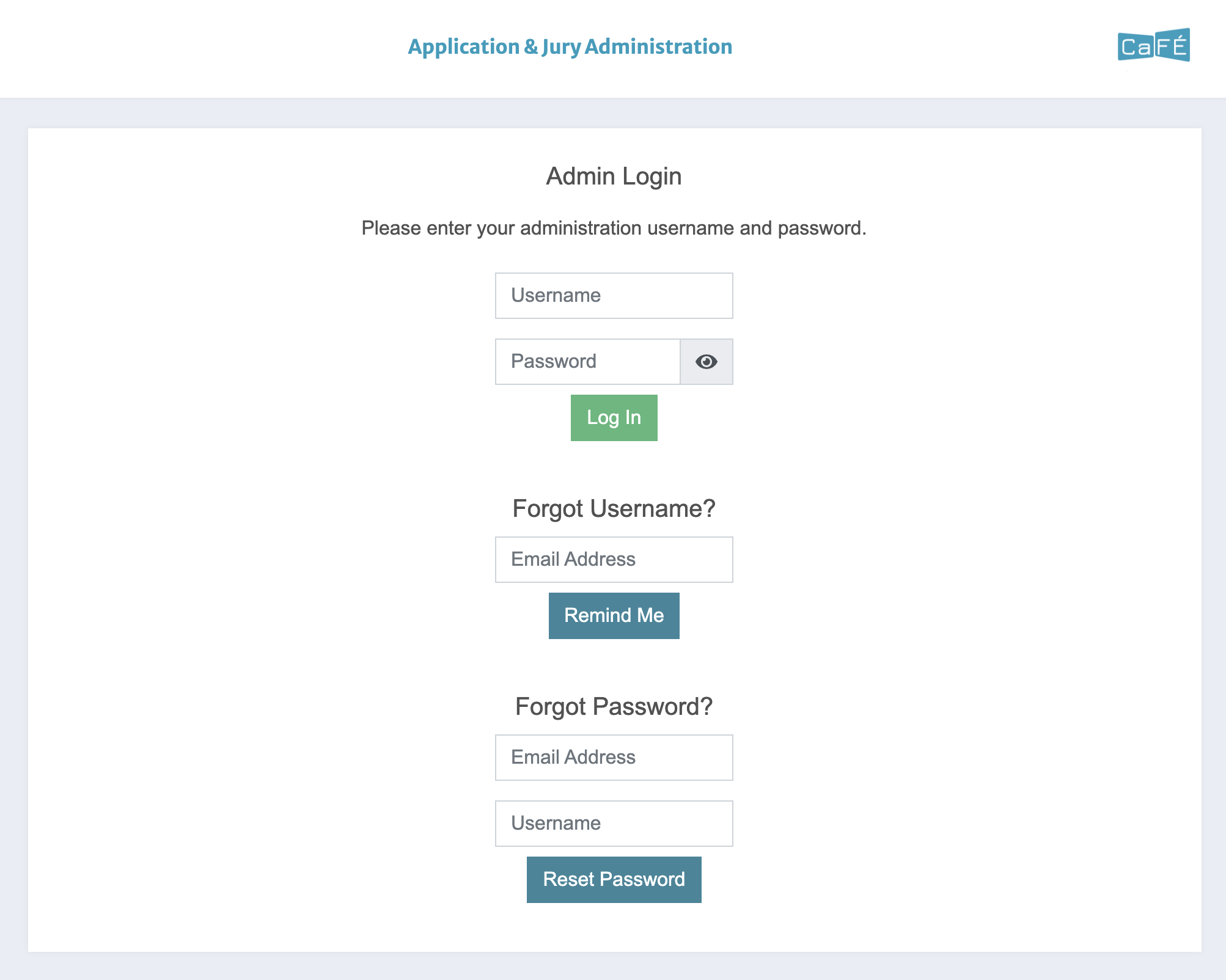 Screenshot of the login page that shows the text fields where you can enter your username and password.