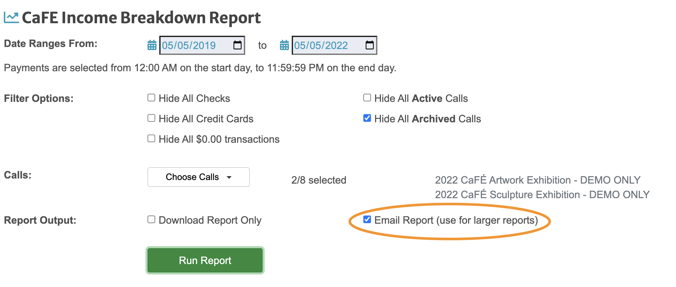 New Features April 2022 Income Breakdown Report Email Screenshot