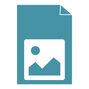 blue icon of a piece of paper with an image icon depicting an image file upload to the portfolio