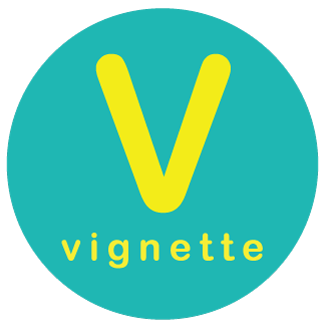 Texas Vignette logo of a yellow V and the word 