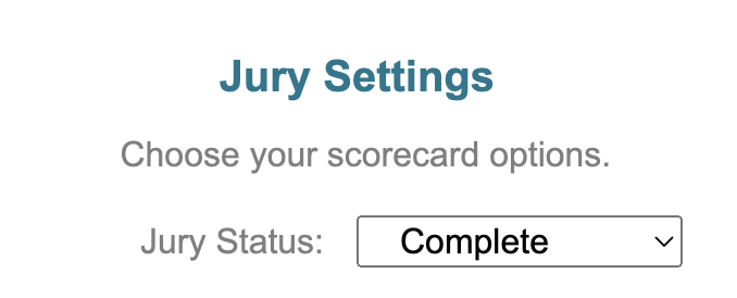 Screenshot of the Jury Status setting