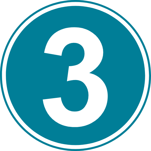 Blue circle with the number 3