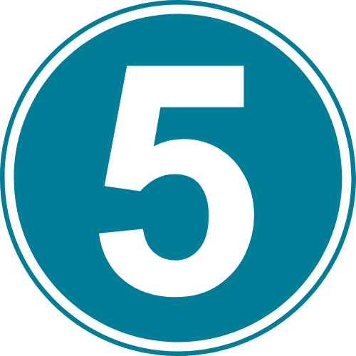 Blue circle with the number 5