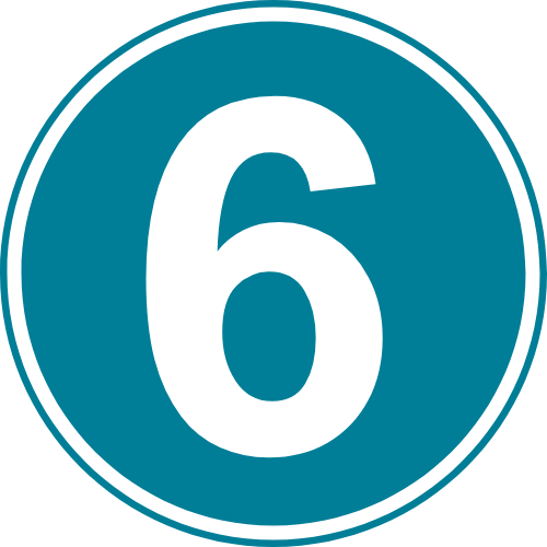Blue circle with the number 6
