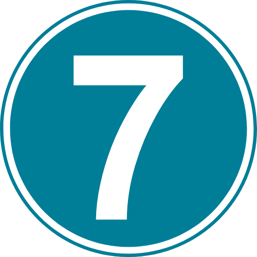 Blue circle with the number 7