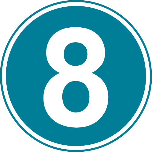 Blue circle with the number 8