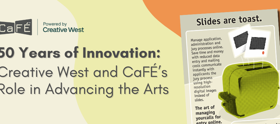 Decorative graphic with the title of the blog post and an image of an old CaFÉ postcard