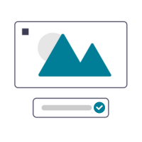 graphic of an image icon and a checkmark