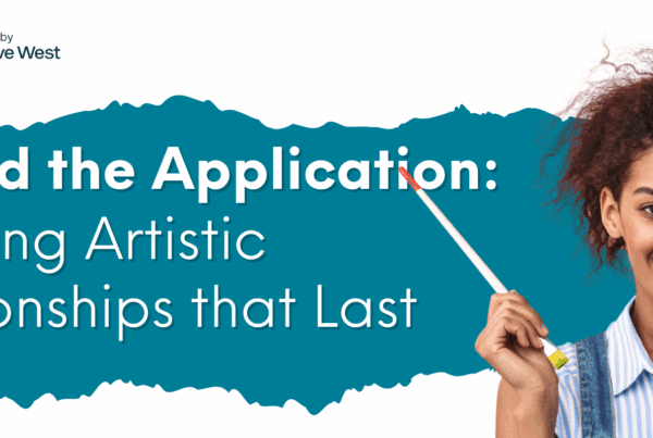 Decorative graphic with the blog post title and a photo of a woman smiling and holding a paintbrush