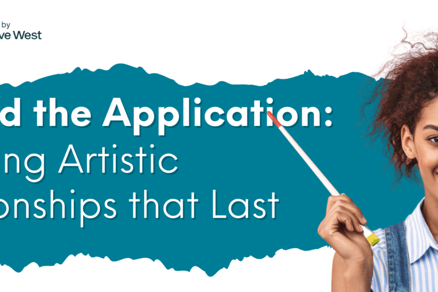 Decorative graphic with the blog post title and a photo of a woman smiling and holding a paintbrush